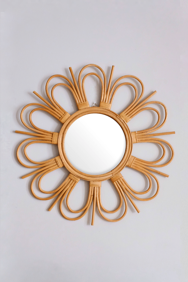 Espejo Decorativo Sunburst de Ratán