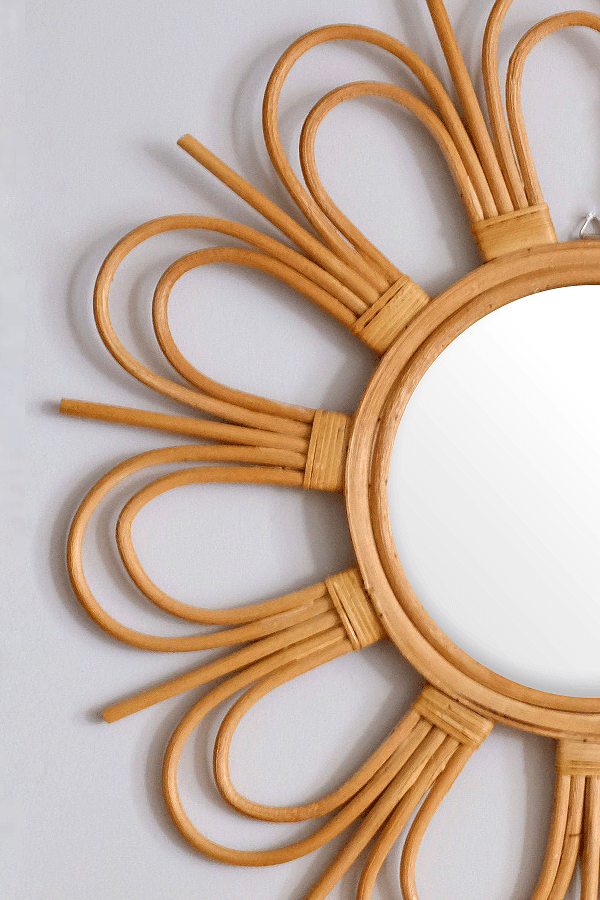 Espejo Decorativo Sunburst de Ratán