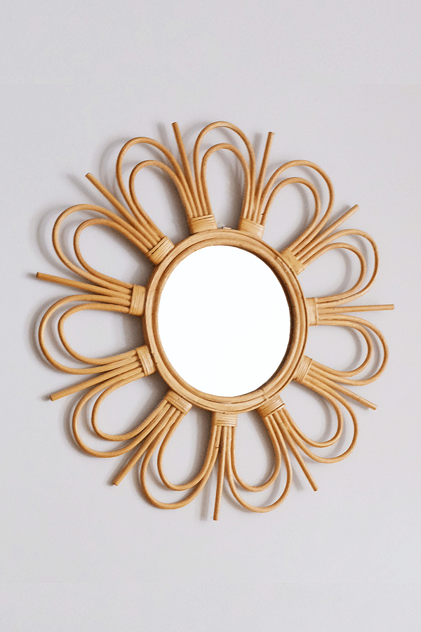 Espejo Decorativo Sunburst de Ratán